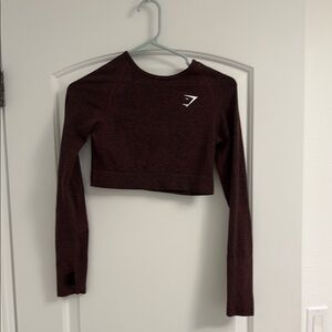 Gymshark Red Fitted Crop Top with Crew Neckline